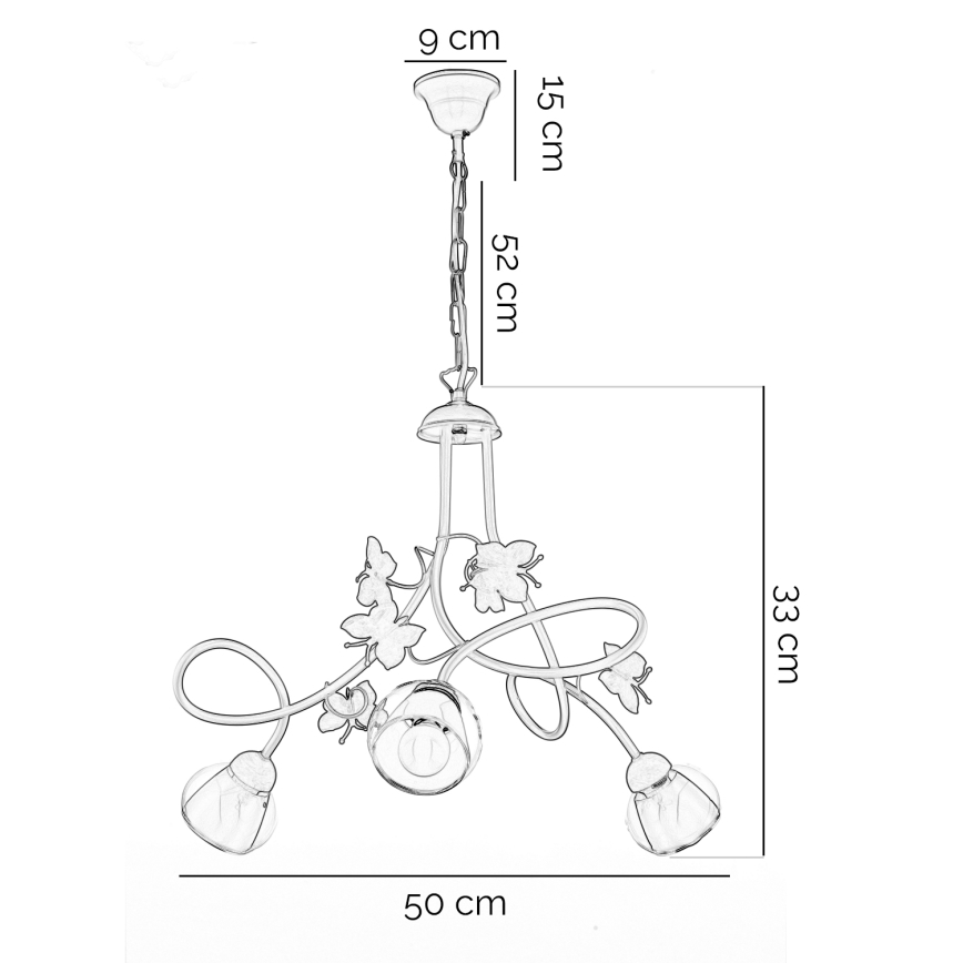 ONLI - Детски полилей BUTTERFLY 3xE14/6W/230V