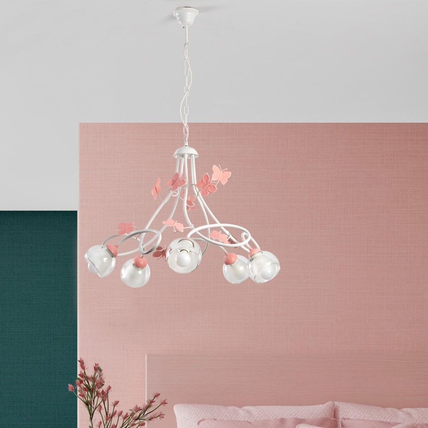 ONLI - Детски полилей BUTTERFLY 5xE14/6W/230V