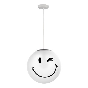 ONLI - Детски полилей на кабел SMILEY 1xE27/15W/230V бял