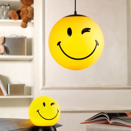 ONLI - Детски полилей на кабел SMILEY 1xE27/15W/230V жълт
