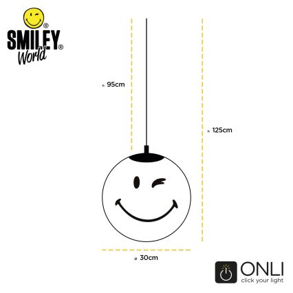 ONLI - Детски полилей на кабел SMILEY 1xE27/15W/230V жълт