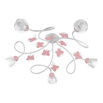 ONLI - Детски полилей за повърхностен монтаж BUTTERFLY 5xE14/6W/230V