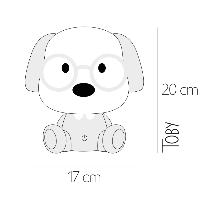 ONLI - LED димируема детска нощна лампа PUPPIES LED/3W/230V 20 cm куче/розова
