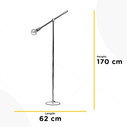 ONLI - Лампион ASTE 1xE27/15W/230V черен/златист