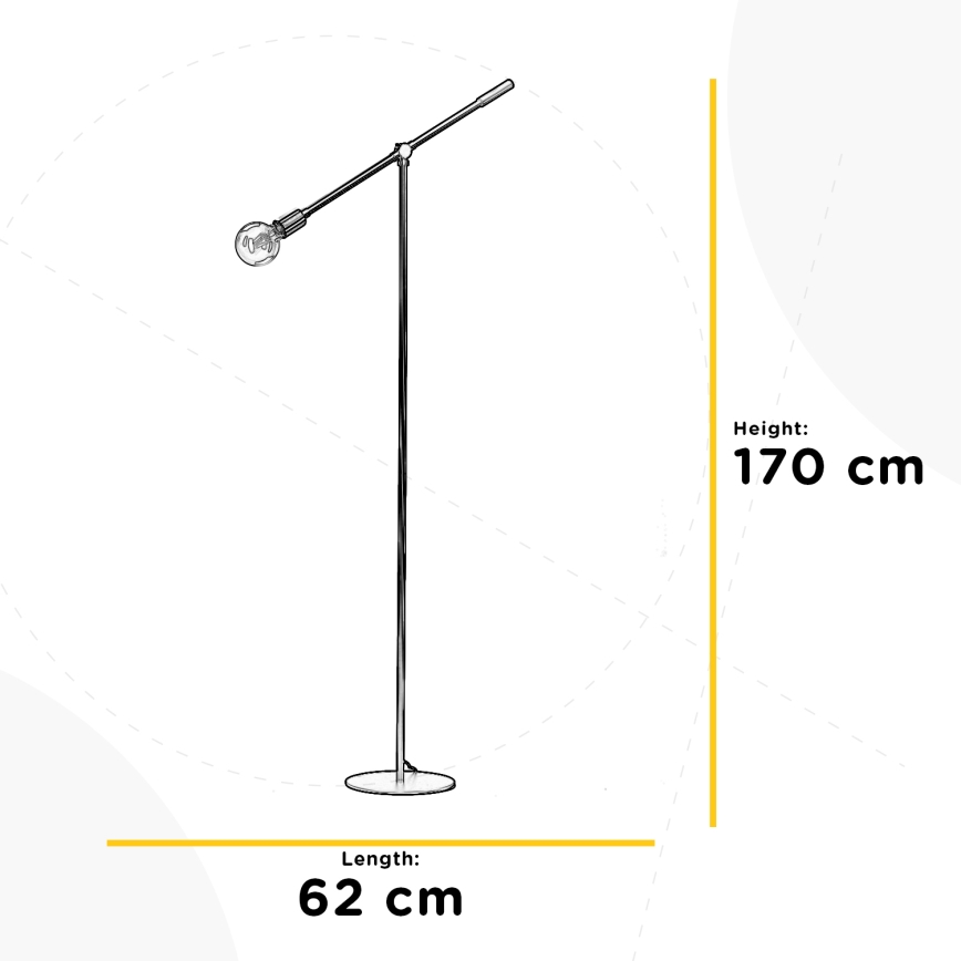 ONLI - Лампион ASTE 1xE27/15W/230V черен/златист
