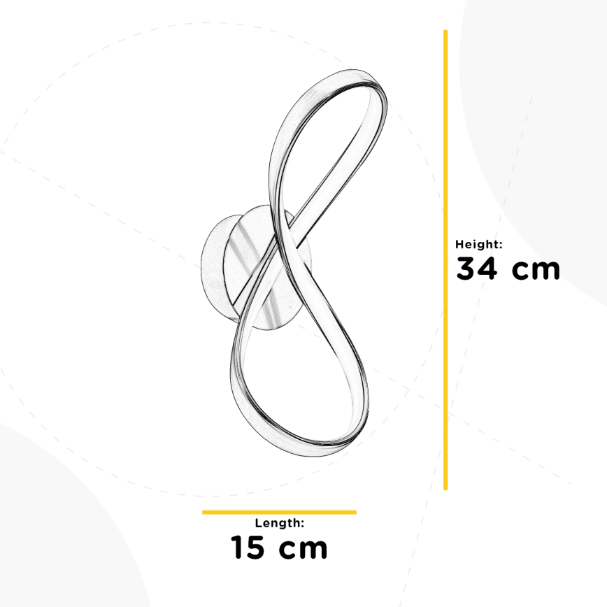 ONLI - LED аплик INFINITY LED/15W/230V 4500K матов хром