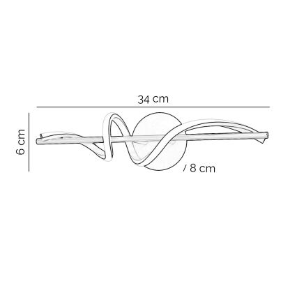 ONLI - LED Аплик TWIST LED/25W/230V 4000K черен