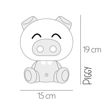 ONLI - LED димируема детска нощна лампа PUPPIES LED/3W/230V 19 cm прасенце/зелено