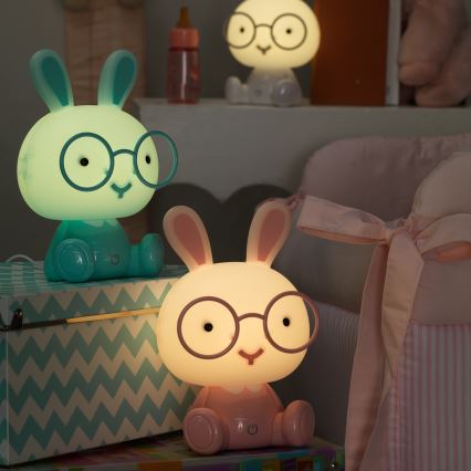 ONLI - LED Димируема детска нощна лампичка PUPPIES LED/3W/230V 22 cm зайче/синя