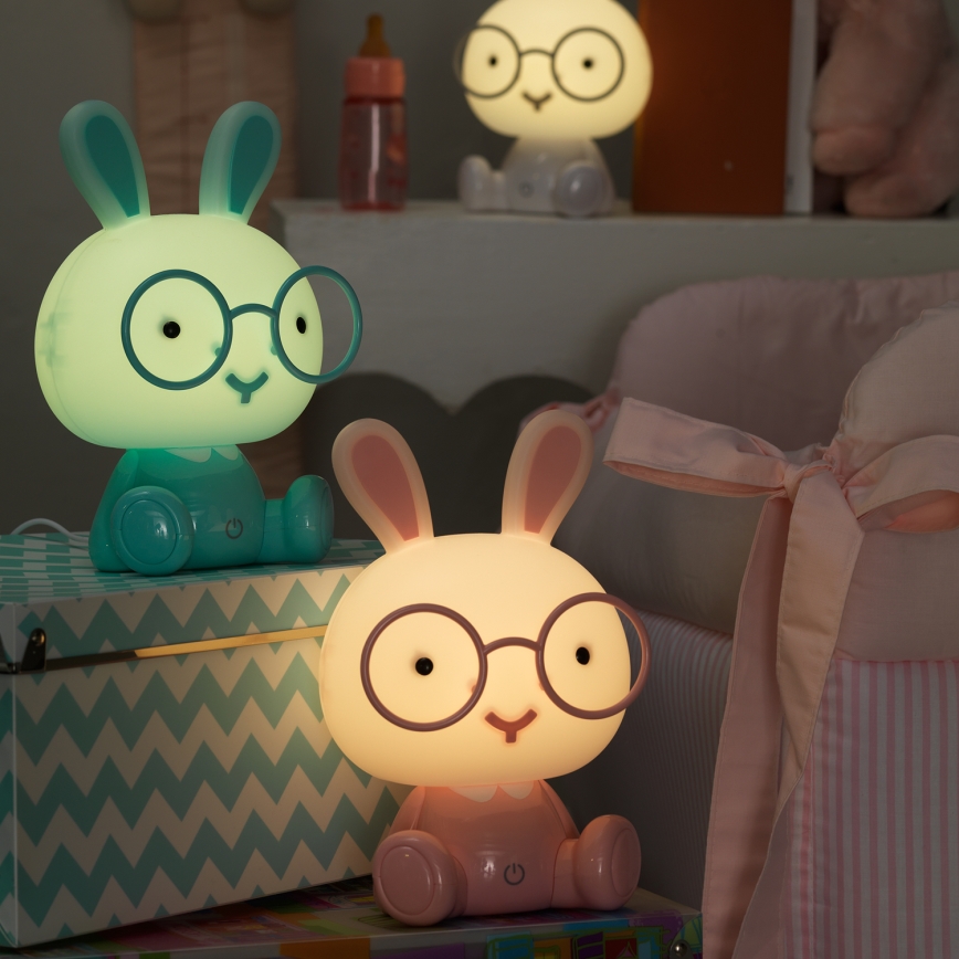ONLI - LED Димируема детска нощна лампичка PUPPIES LED/3W/230V 22 cm зайче/синя