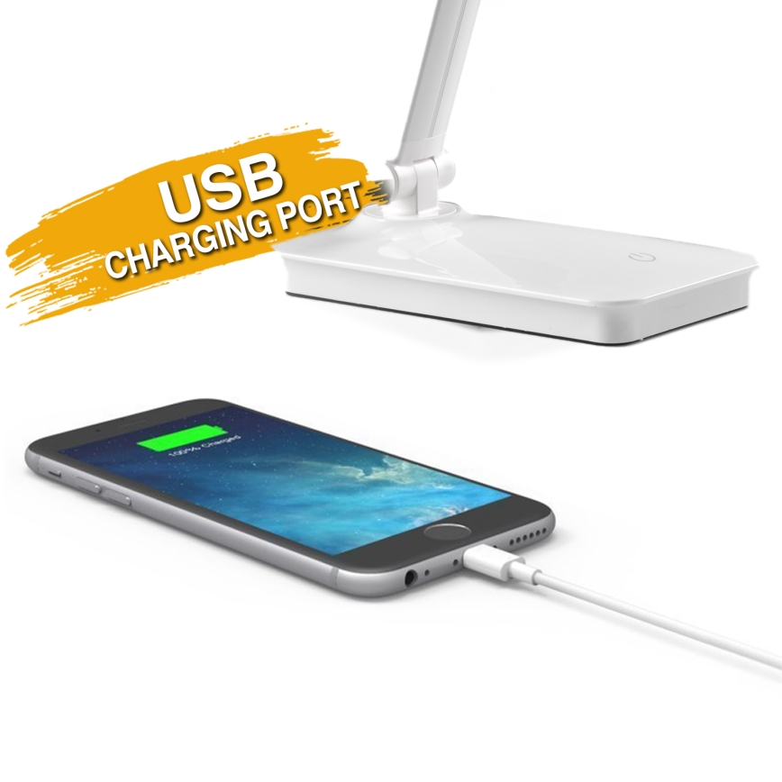 ONLI - LED Димируема сензорна настолна лампа с USB portem DESKI LED/7W/230V 4000K бял