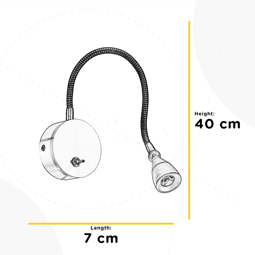 ONLI - LED Гъвкав малка лампа LEXI LED/1W/230V 4000K сив