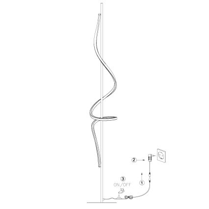ONLI - LED Лампион TWIST LED/24W/230V 4000K черен