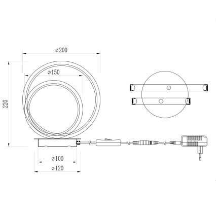 ONLI - LED настолна лампа NOELIA LED/10W/230V 22 см черна