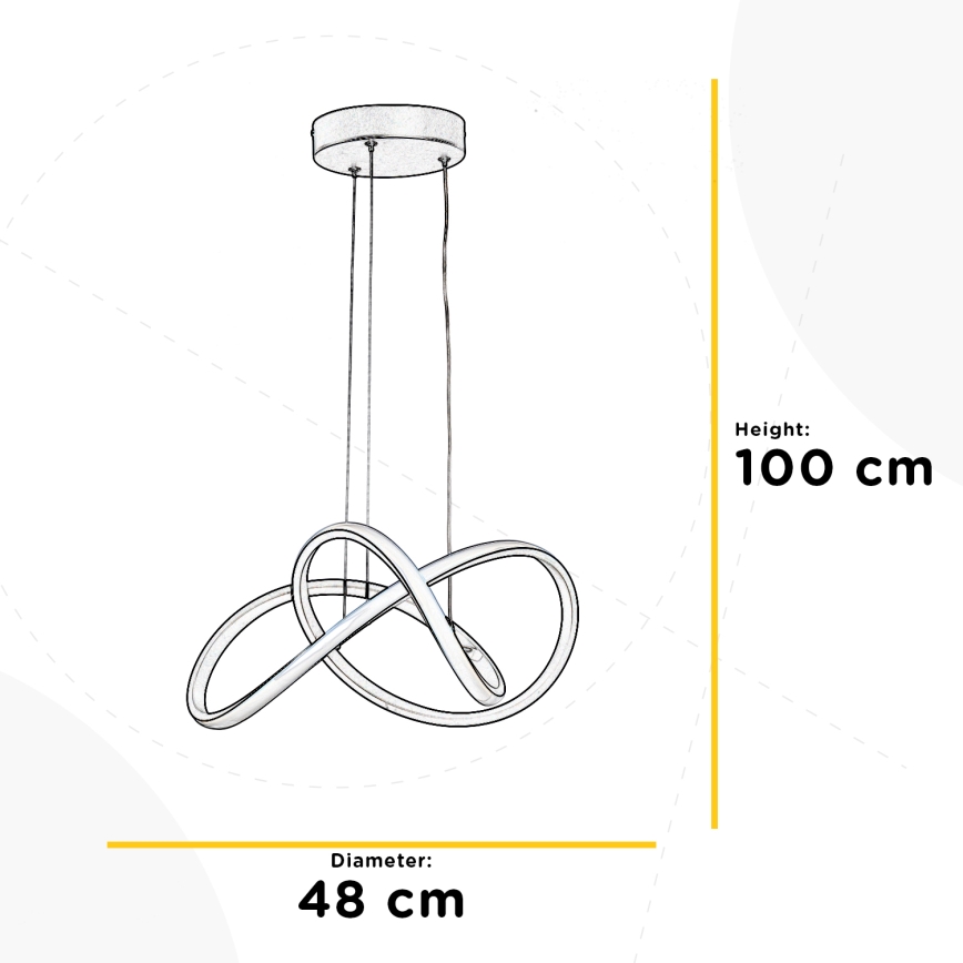 ONLI - LED Пендел DAFNE LED/30W/230W 4000K черен