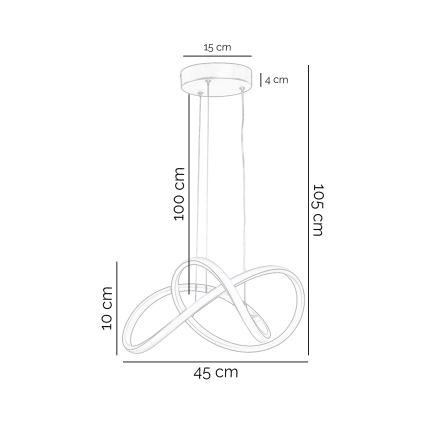 ONLI - LED Пендел DAFNE LED/30W/230W 4000K черен