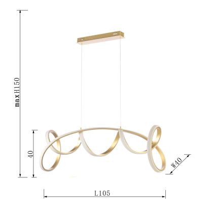 ONLI - LED Пендел KIRA LED/60W/230V 4000K златист