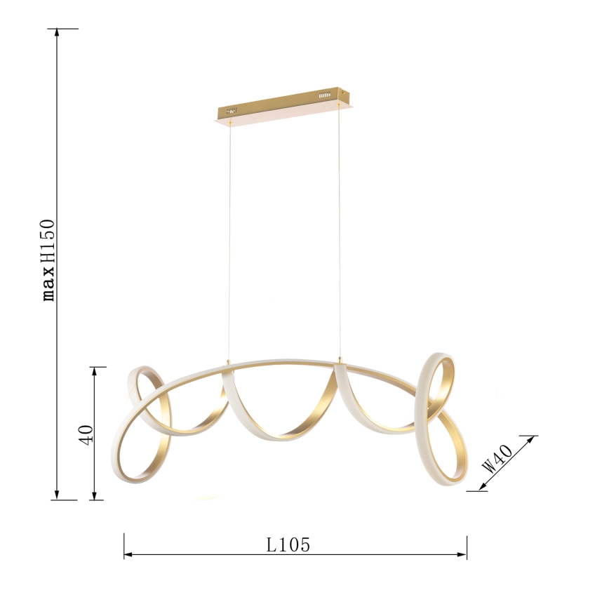 ONLI - LED Пендел KIRA LED/60W/230V 4000K златист