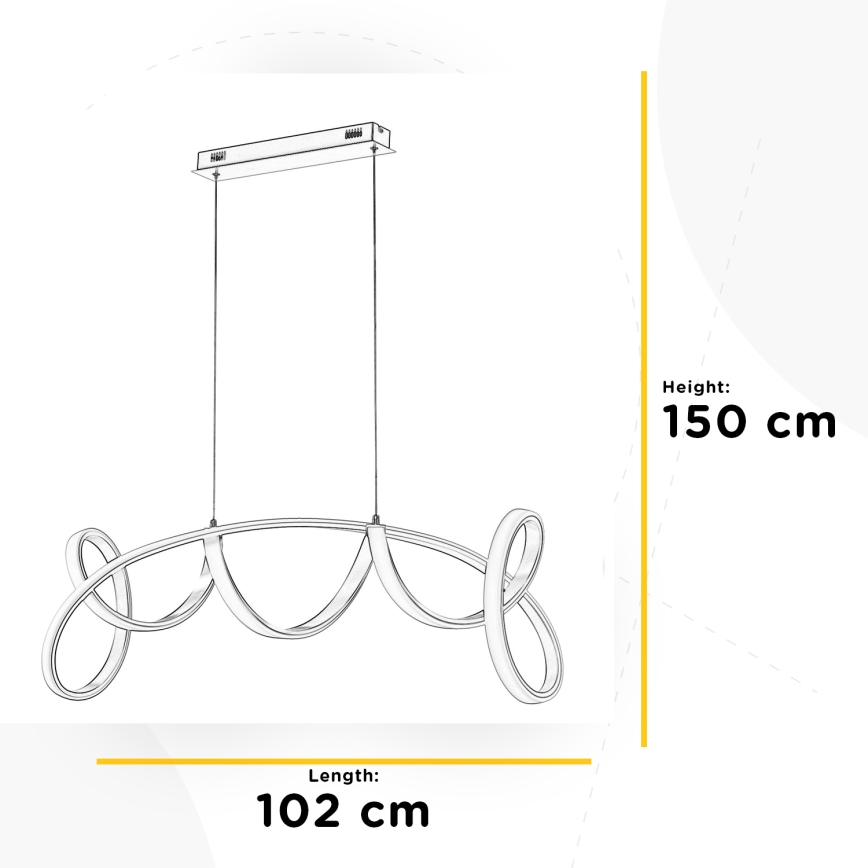 ONLI - LED Пендел KIRA LED/60W/230V 4000K златист