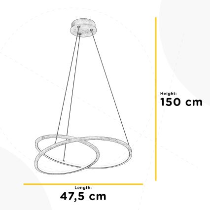 ONLI - LED Пендел LIBERTY LED/30W/230V 4000K златист