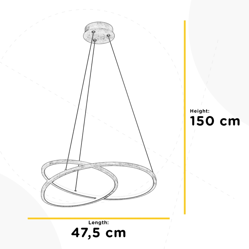 ONLI - LED Пендел LIBERTY LED/30W/230V 4000K златист