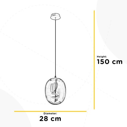 ONLI - LED Пендел LILLY LED/12W/230V 4000K черен