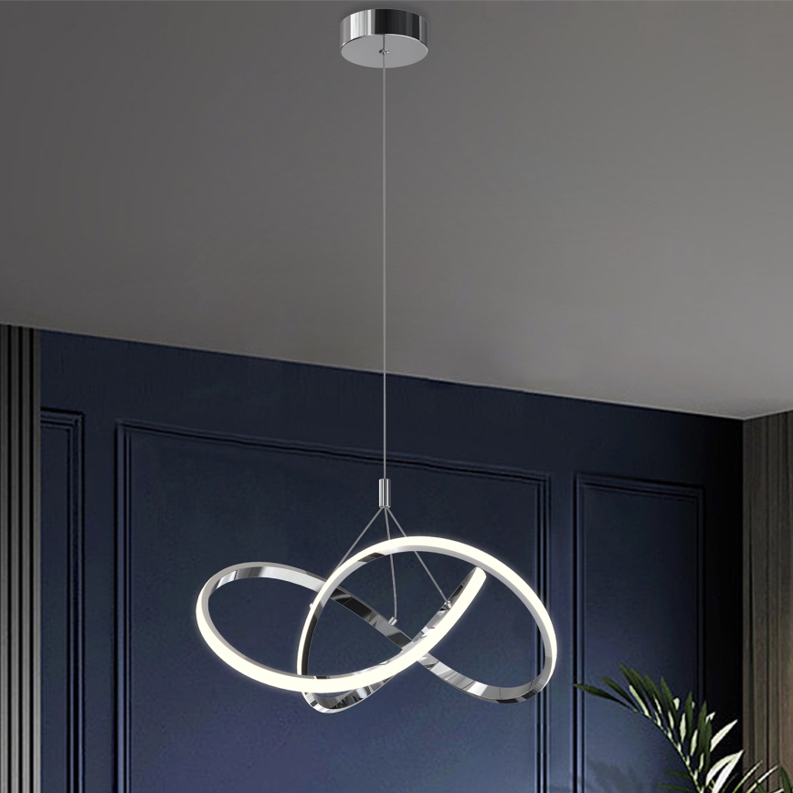 ONLI - LED Пендел LOOP LED/40W/230V 4000K лъскав хром
