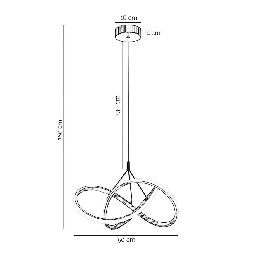 ONLI - LED Пендел LOOP LED/40W/230V 4000K лъскав хром