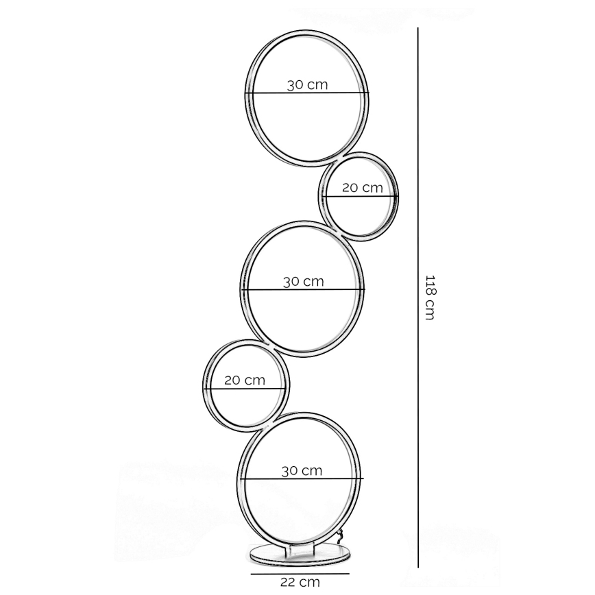 ONLI - LED подова лампа RINGS LED/58W/230V 4000K черна
