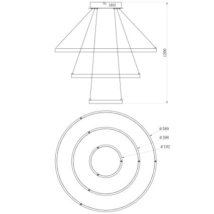 ONLI - LED полилей на кабел NOELIA LED/40W/230V златист