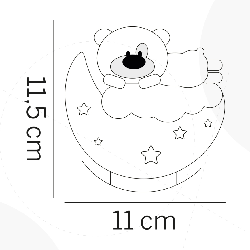 ONLI - LED презареждаема детска нощна лампа NUVOLINA LED/2,5W/5V 300 mAh мечка/синя