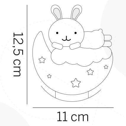 ONLI - LED Презареждаема детска нощна лампа NUVOLINA LED/2,5W/5V 300 mAh зайче/розово