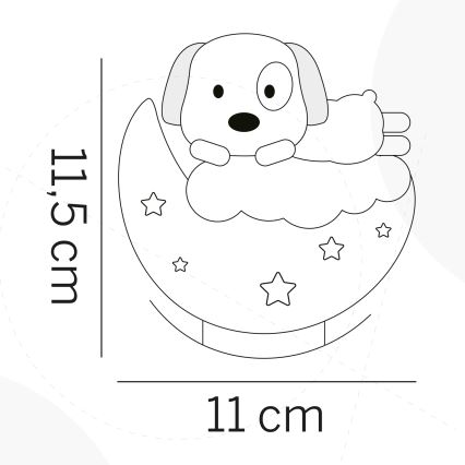 ONLI - LED презареждаема детска нощна лампа NUVOLINA LED/2,5W/5V 300 mAh куче/розова