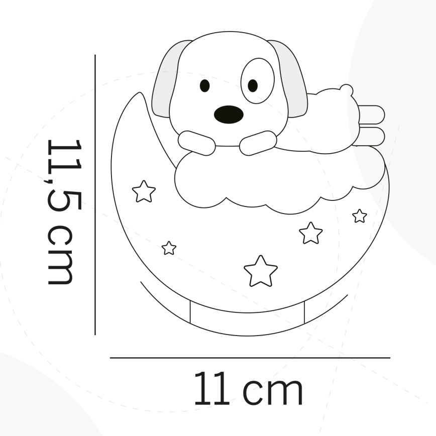 ONLI - LED презареждаема детска нощна лампа NUVOLINA LED/2,5W/5V 300 mAh куче/розова