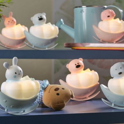 ONLI - LED Презареждаема детска нощна лампа NUVOLINA LED/2,5W/5V 300 mAh мечка/розова