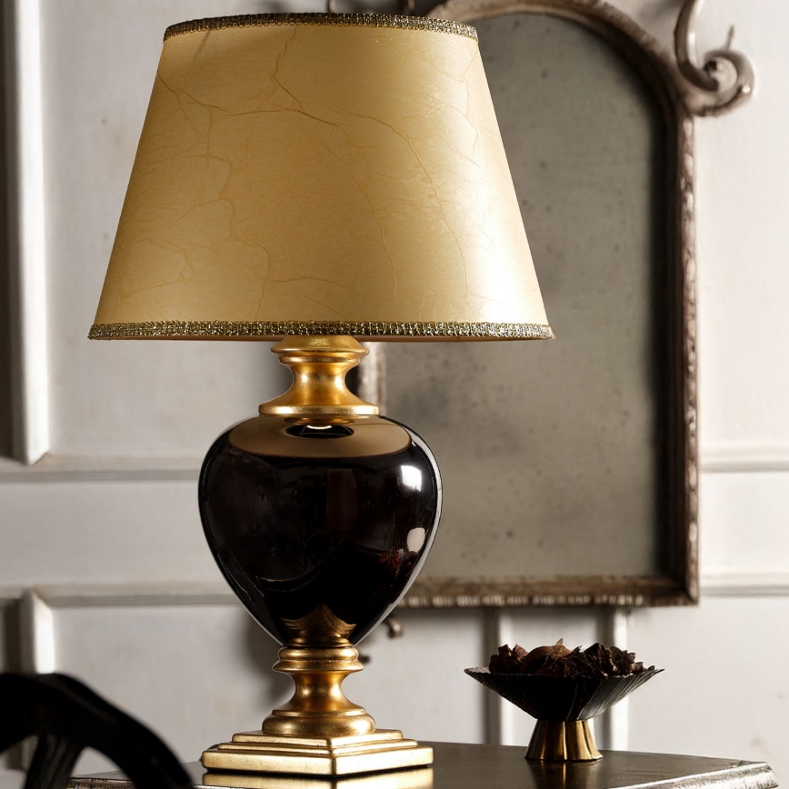 ONLI - Настолна лампа AMADEUS 1xE27/15W/230V 72 cm черен/златист