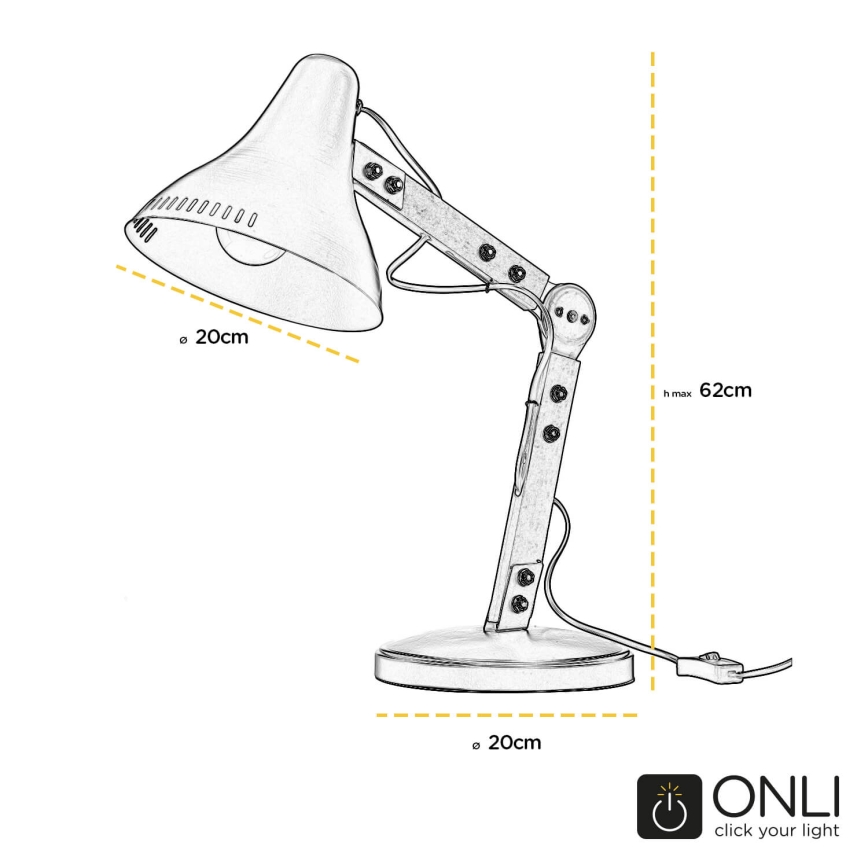 ONLI - Настолна лампа ARCHITETTO 1xE27/22W/230V 62 см сив/кафяв