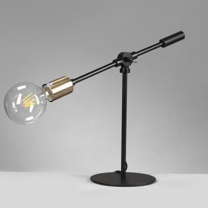 ONLI - Настолна лампа ASTE 1xE27/15W/230V 45 cm черен/златист
