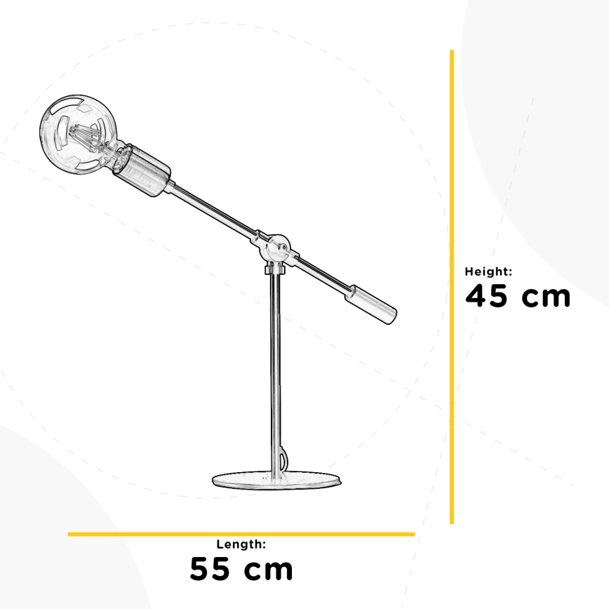 ONLI - Настолна лампа ASTE 1xE27/15W/230V 45 cm черен/златист