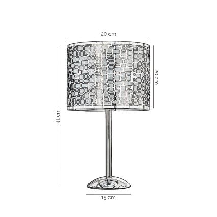ONLI - Настолна лампа BRUCE 1xE27/15W/230V 40 cm матов хром