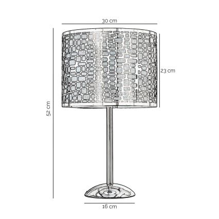 ONLI - Настолна лампа BRUCE 1xE27/15W/230V 52 см матов хром