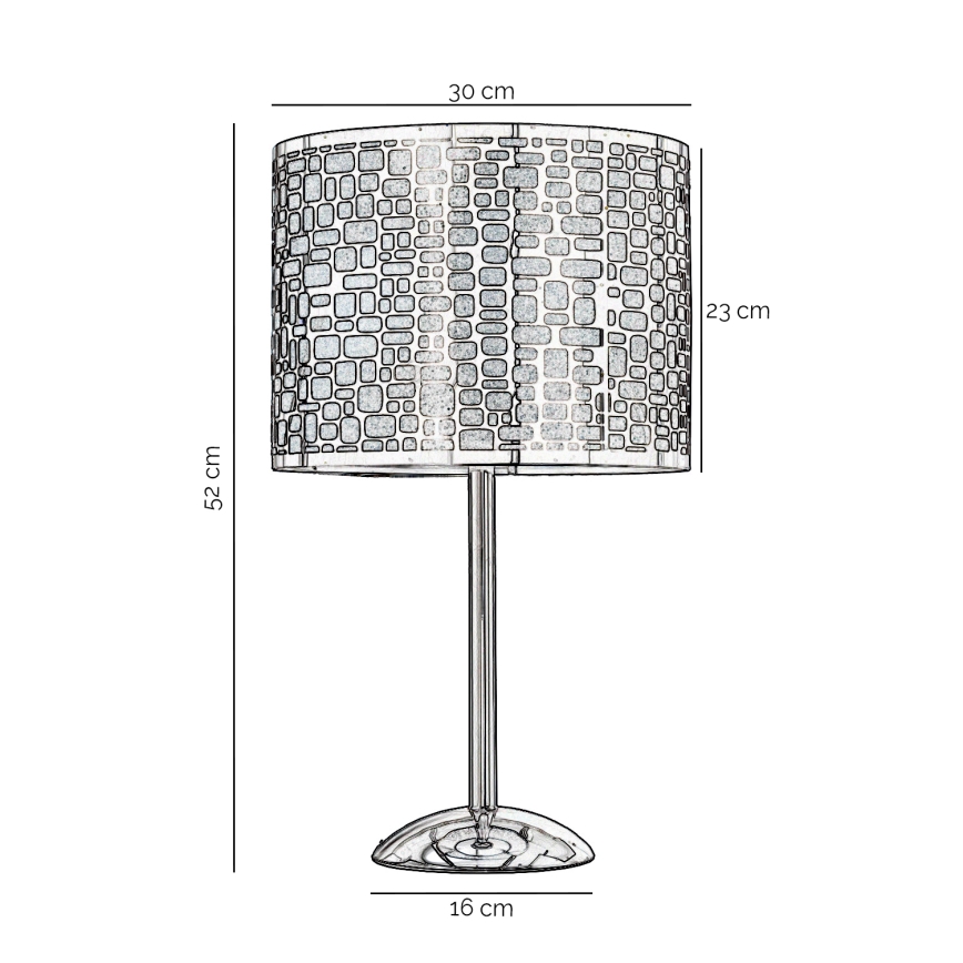 ONLI - Настолна лампа BRUCE 1xE27/15W/230V 52 см матов хром