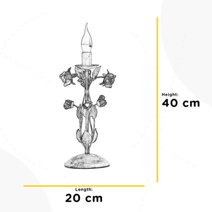 ONLI - Настолна лампа CAROLINA 1xE14/6W/230V 40 см бронзова