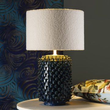 ONLI - Настолна лампа CERAMICA 1xE27/15W/230V 57 cm синя/кремава