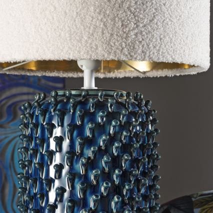 ONLI - Настолна лампа CERAMICA 1xE27/15W/230V 57 cm синя/кремава