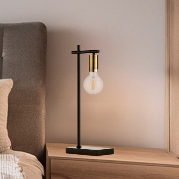 ONLI - Настолна лампа CROSS 1xE27/22W/230V черен/месинг