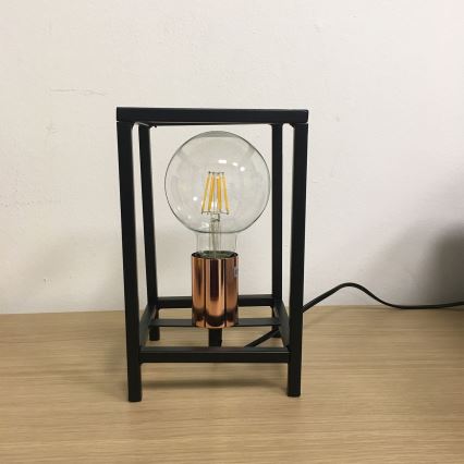 ONLI - Настолна лампа FLOKI 1xE27/15W/230V 20 cm черен/меден