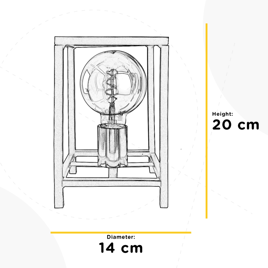ONLI - Настолна лампа FLOKI 1xE27/15W/230V 20 cm черен/меден