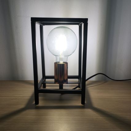 ONLI - Настолна лампа FLOKI 1xE27/15W/230V 20 cm черен/меден