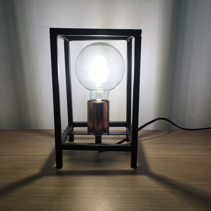 ONLI - Настолна лампа FLOKI 1xE27/15W/230V 20 cm черен/меден